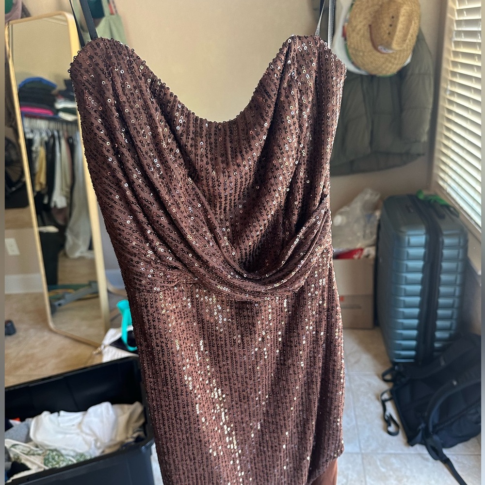 Windsor Maxi Brown Sequin Dress
